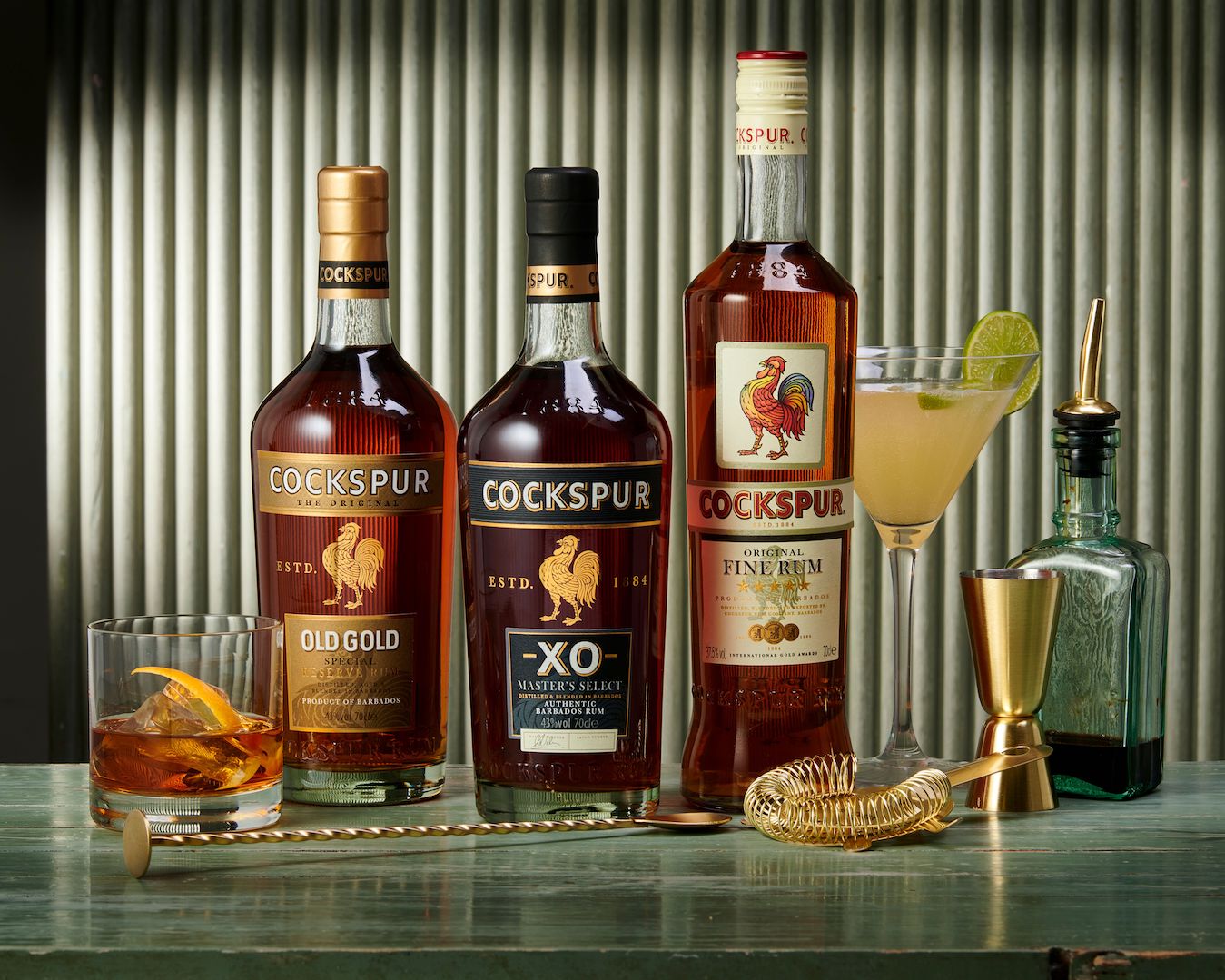 assortment of cockspur rum products